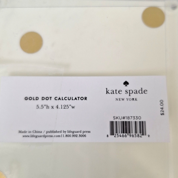 ♠️ Kate Spade New York solar office desk calculator. Gold Dot. New! - Picture 7 of 8